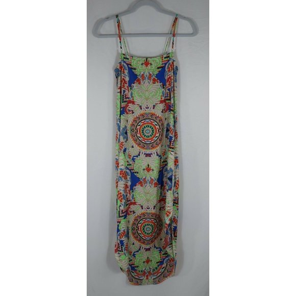 Mara Hoffman Jungle Trip Green Easy Button Front Maxi Dress Extra Small XS - Picture 4 of 9